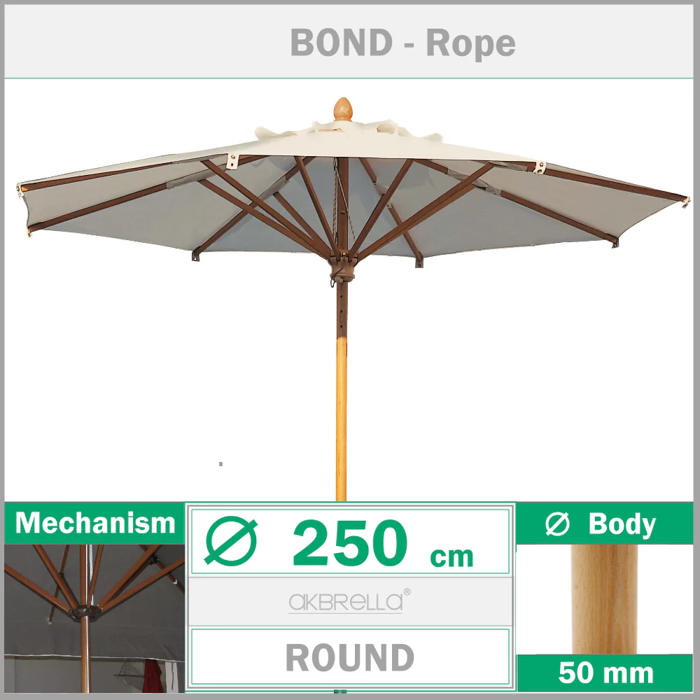 Дървен градински чадър 250 в диаметър