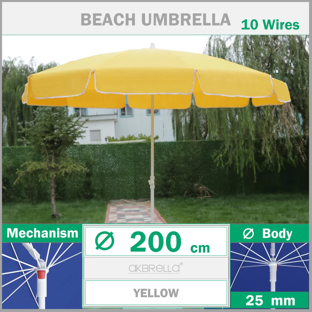 Плажен чадър жълт
