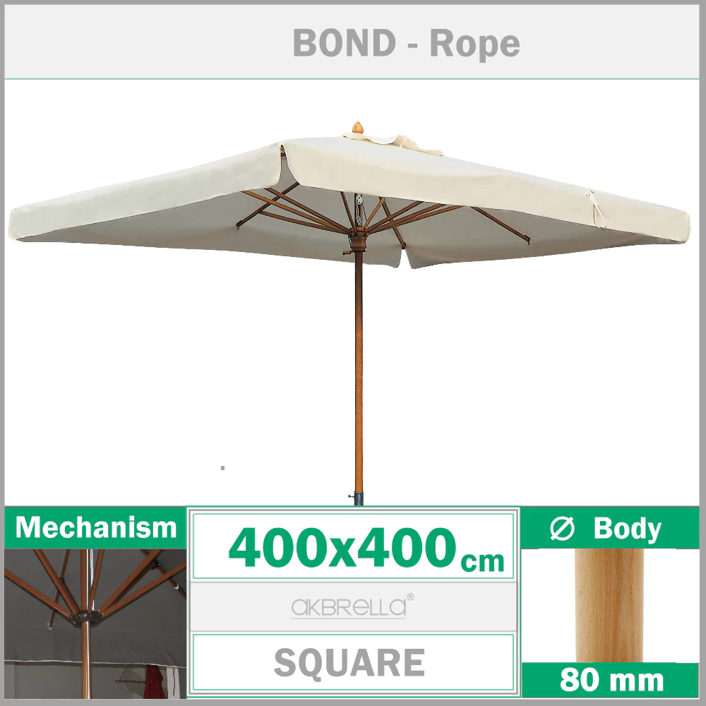400x400 Square wooden umbrella