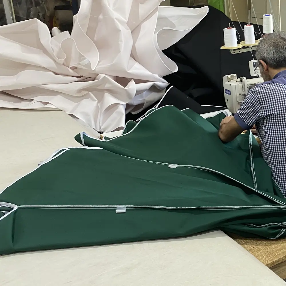 Awning Umbrella fabric sewing workshop