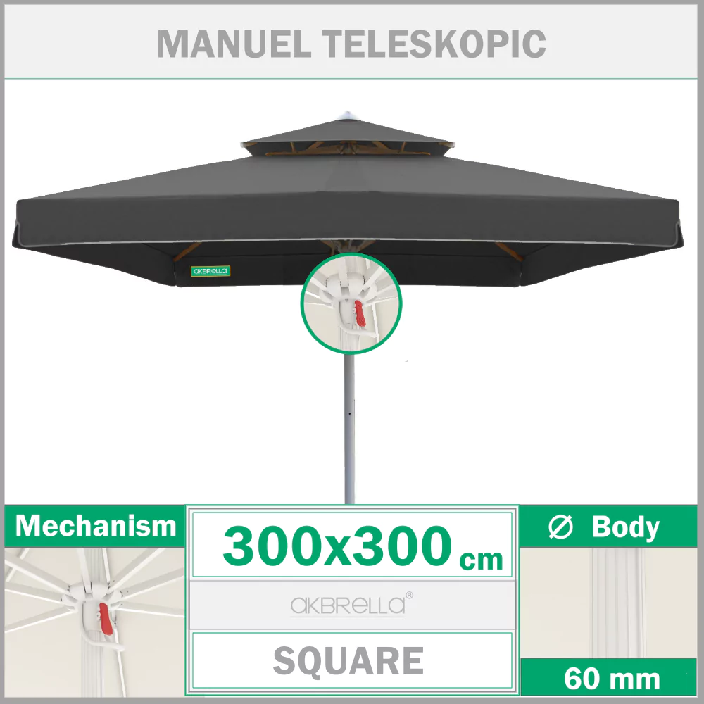 300x300 Manuel teleskopik bahçe şemsiyesi