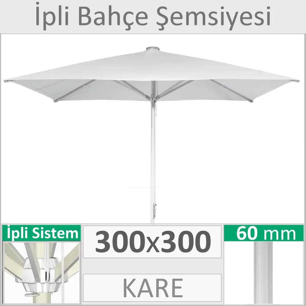 Cafe şemsiyesi 300x300 cm kare İstanbul
