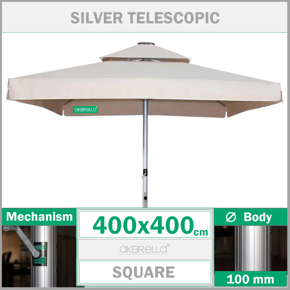 400x400 Silver teleskopik şemsiye
