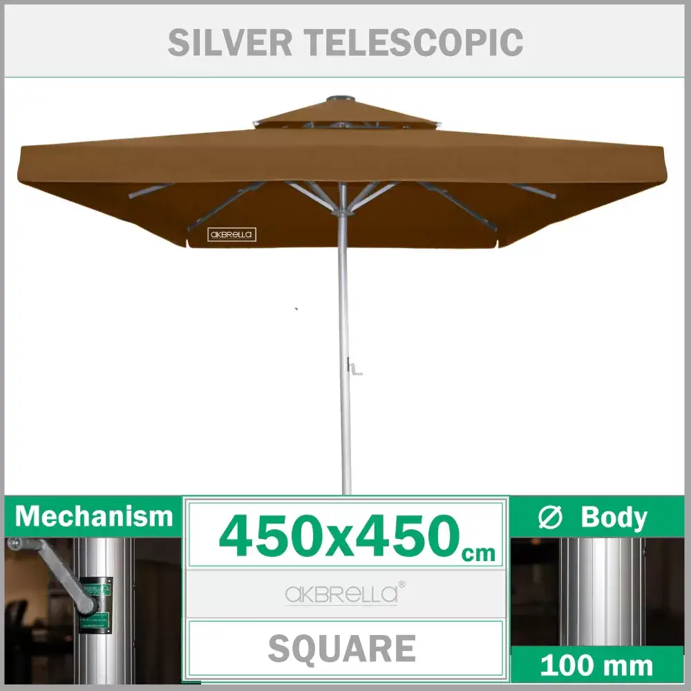 450x450 Silver teleskopik şemsiye