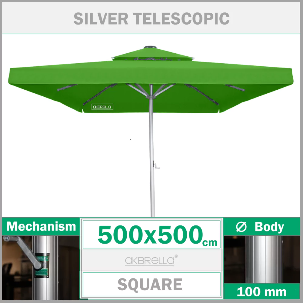 500x500 Silver teleskopik şemsiye
