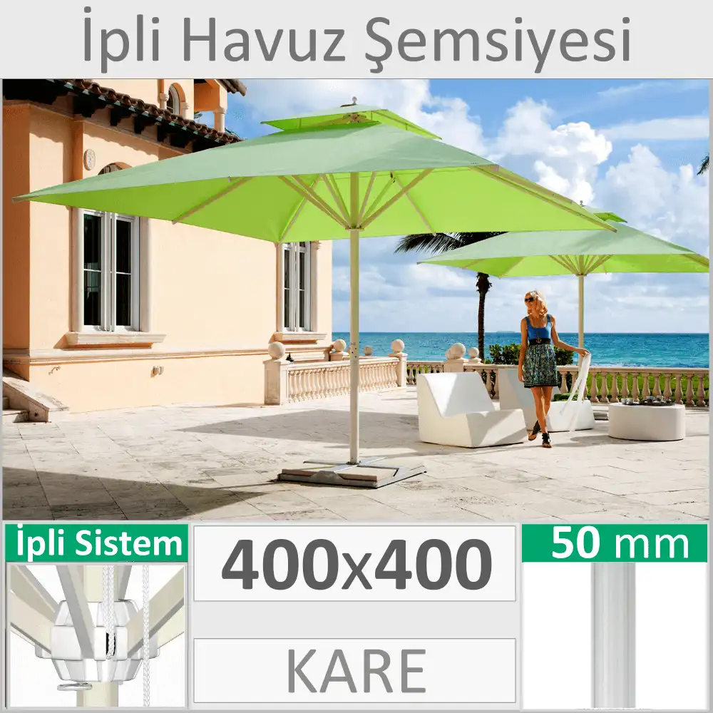 Umbrelă de piscină 400x400 cm Bond İplİ