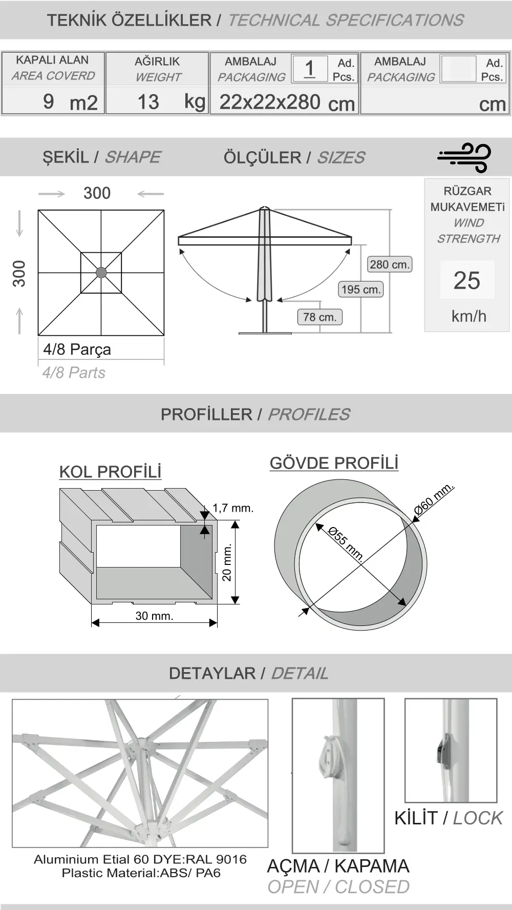 300x300 Maxi bond şemsiye